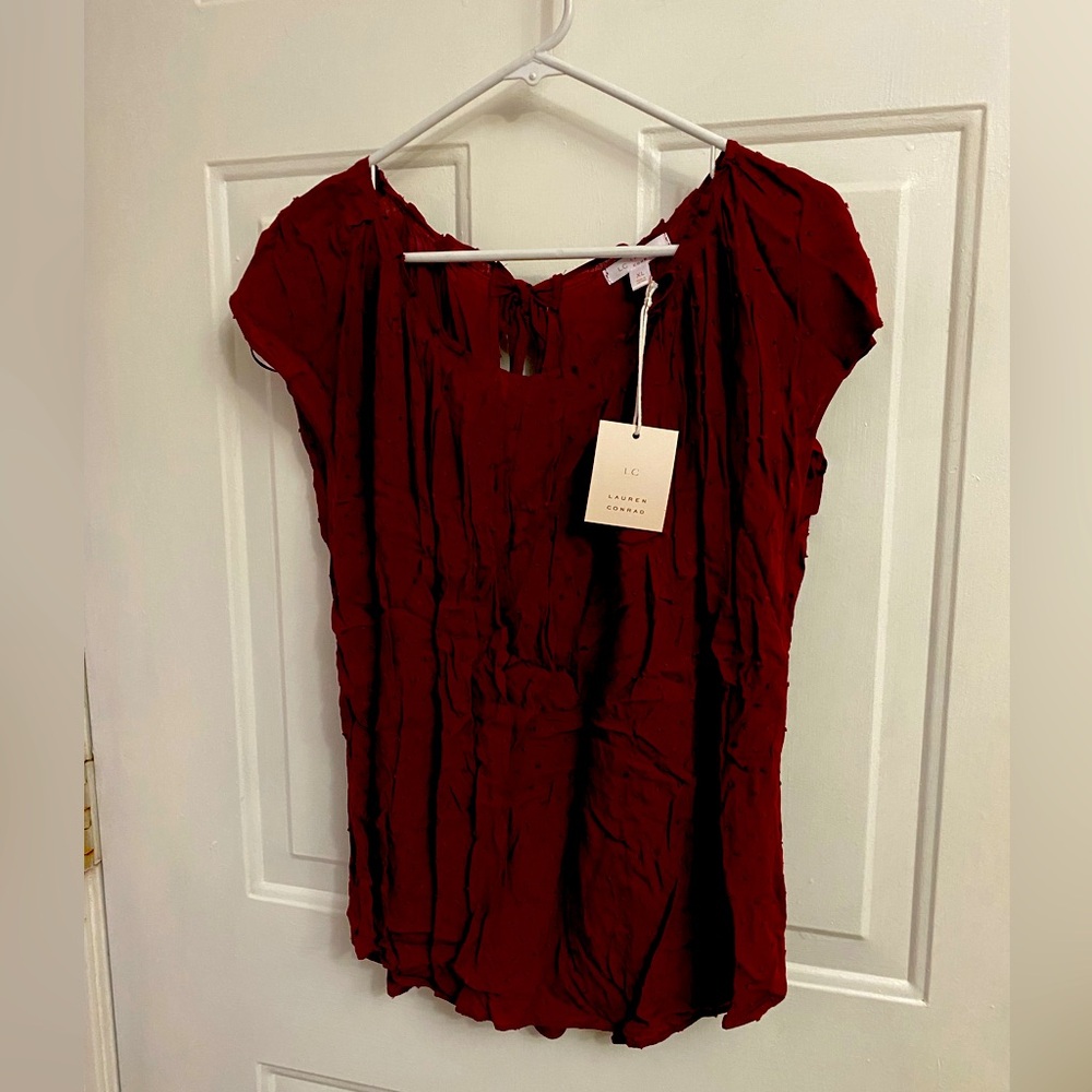 Lauren Conrad Women's Burgundy Top, XL, NWT